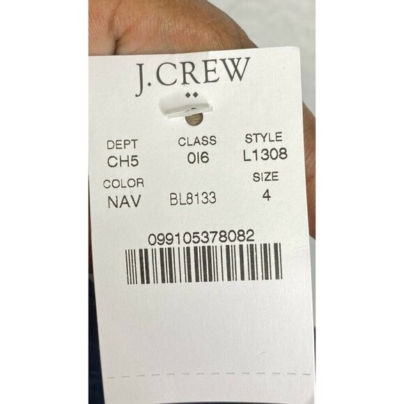 J Crew Womens Ponte Cropped Pants Navy Blue Stretch Pockets Mid Rise 4 New - Picture 8 of 9